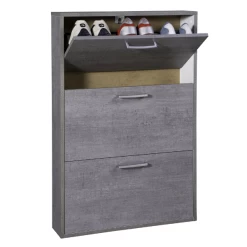 Schoenenkast Facto Met 3 Deuren - Betonlook