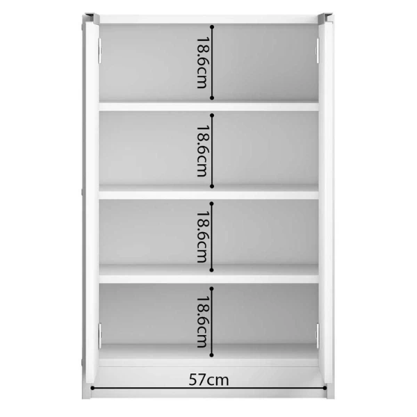 Lilly Schoenenkast: Wit 2-deurs H-H 90xB-L 60xD-P 35cm". - Afbeelding 5