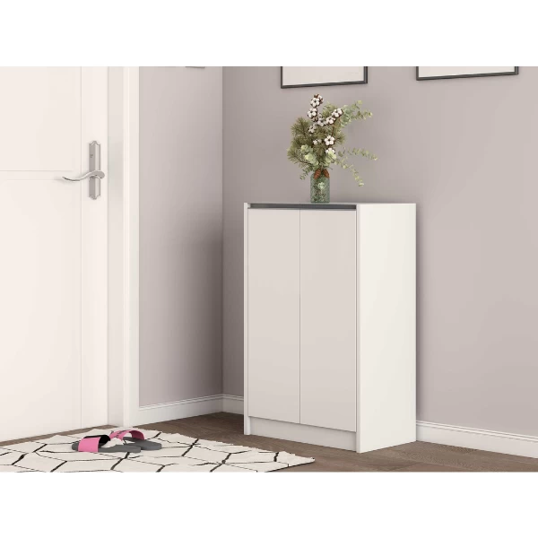 Lilly Schoenenkast: Wit 2-deurs H-H 90xB-L 60xD-P 35cm". - Afbeelding 3