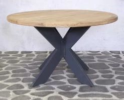 Ronde Tuintafel Elva ø130cm - Naturel/zwart