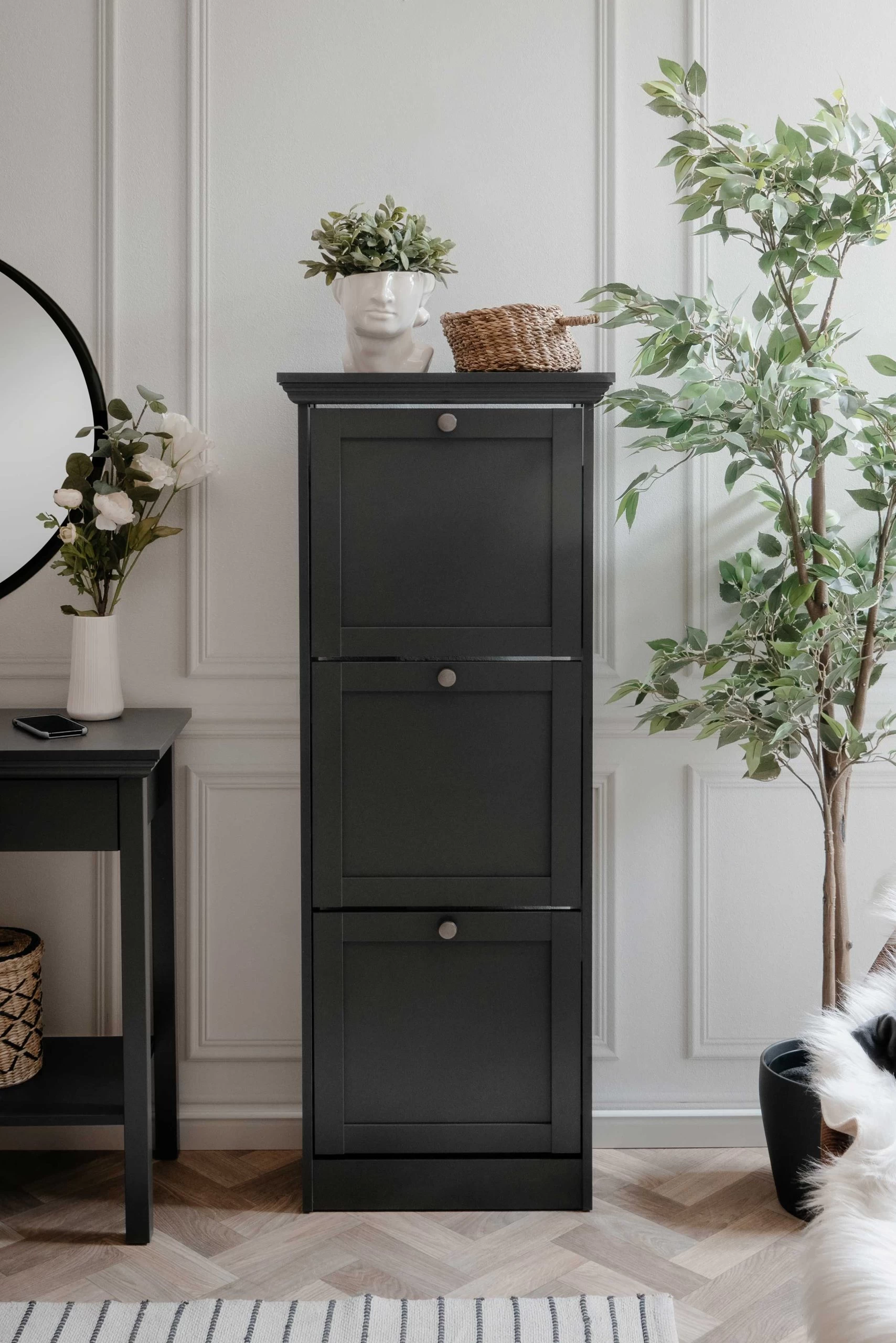 Schoenenkast Vieri 50cm 3 Deuren - Antraciet - Afbeelding 3