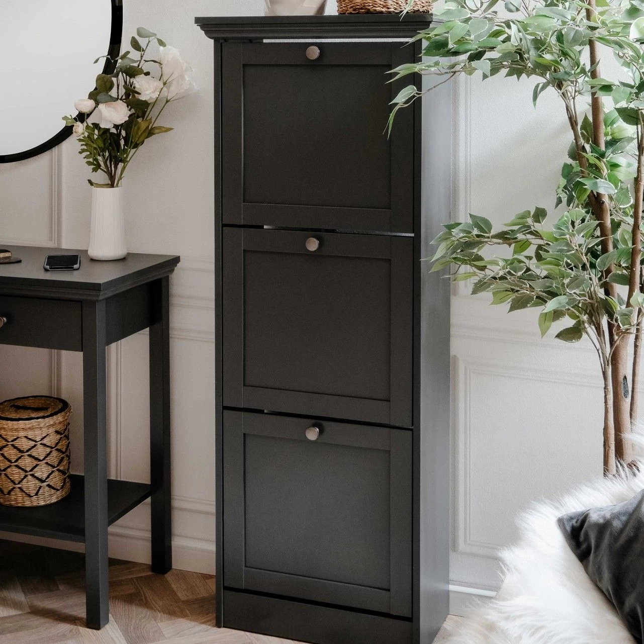 Schoenenkast Vieri 50cm 3 Deuren - Antraciet