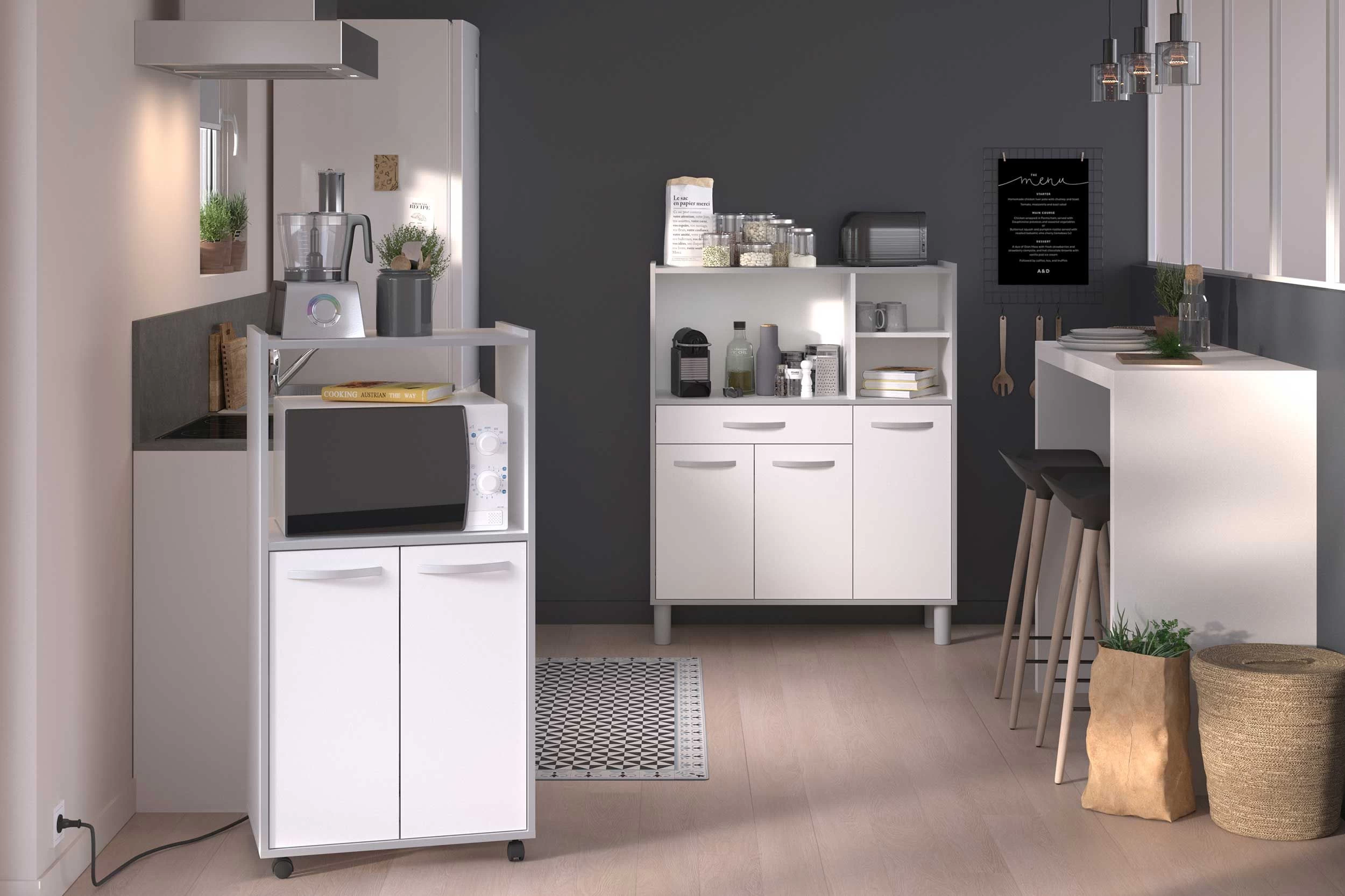 Microgolfkast Easy 60cm, 2 Deuren - Wit/grijs - Afbeelding 4