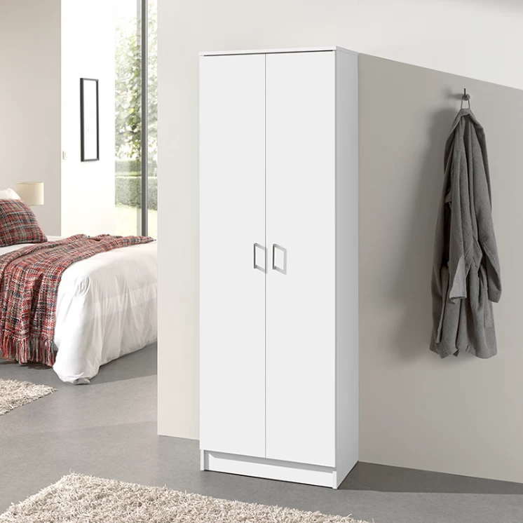 Opbergkast Ray 60cm Met 2 Deuren En 4 Legplanken - Wit