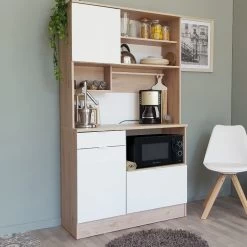 Buffetkast Lydia 100cm, 3 Deuren & 1 Lade - Wit/eik Decor